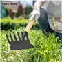 KOTARBAU® Râteau avec Houe Double Binette à 3 Dents avec Manche en Bois 33 cm Outil de Jardinage