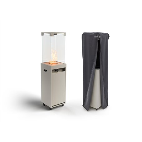 Planika Faro - Foyer Décoratif avec Cheminée pour Jardin - Chauffage de Terrasse au Gaz Propane - Extérieur - Portable - Minimal