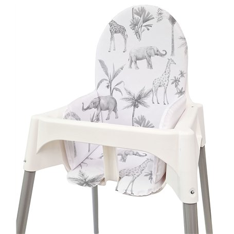 Coussin rembourré universel pour chaise haute pour enfant compatible avec le modèle Ikea Antilop – Animaux du safari