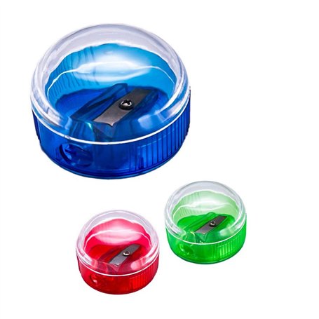 D.RECT Lot de 12 taille-crayons en plastique avec récipient rond