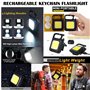 YiYFiT Lot de 2 mini lampes portables - Petite lumière rechargeable - 800 lumens - COB - Mini lampe de poche - Étanche - Porte-c