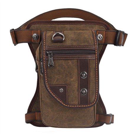 Xieben Canvas Drop Leg Sac pour Hommes Femmes Moto Vélo Multi-Purpose Cuisse Taille Fanny Pack Mens Voyage Équitation Pêche Rand