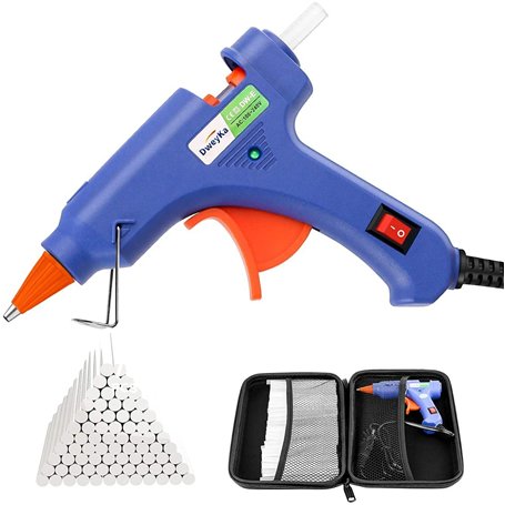 Dweyka Pistolet à Colle Chaude 75pcs Bâtons Chauffrage Rapide et Sûr Pistolet à Colle 20W