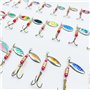 FedMois Lot de 30 Cuillères de Pêche Spinner Leurres pour Perche Brochet Truite Kit d'appâts de Pêche avec Boîte