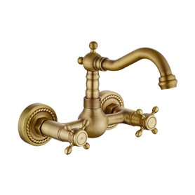 Robinet de cuisine mural vintage pivotant à 360° style européen maison décoration mini maliste en cuivre mural robinet de cuisin