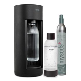 Mysoda : Glassy - Machine à eau pétillante en composite de bois avec 1 bouteille de gazéification en verre d'1 L