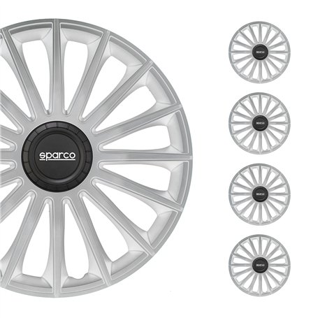 Sparco Enjoliveurs Treviso - 15-pouces - Argent - Set de 4 pièces