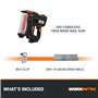 WORX Cloueuse à batterie 20 V - 18 GA PowerShare | WX842.9 | Clous de 1,2 mm et jusqu'à 50 mm de long