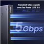 UGREEN KVM Switch HDMI2.0 Commutateur KVM DP 4K 60Hz 2 Entrées 2 Sories avec 3 Ports USB A USB C 3.0 5Gbps PD 100W pour MacBook