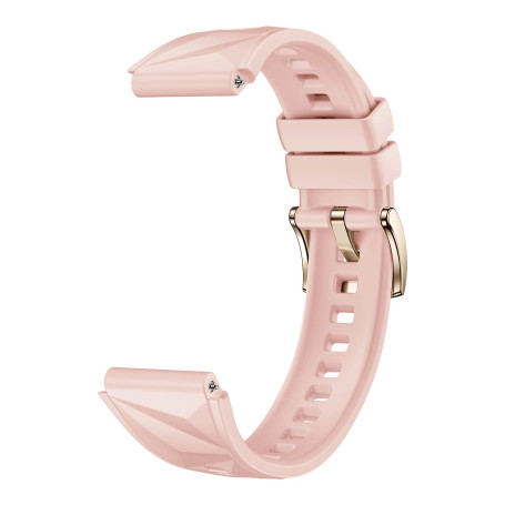 HUAWEI EasyFit 3-18F1 Rose Crystal Pink Fluoroélastomère 23 mm Sangle Résistant à l'eau IP54 Bluetooth pour Smartphone