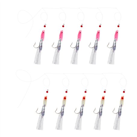 Create idea 10 Pièces Leurres de Pêche Crochet de Pêche Lumineux Appâts de Pêche à La Morue Accessoires de Pêche en Plumes pour