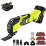 SnapFresh Outil Multifonction sans fil 20V Multitool Multi-cutter Scie Oscillante avec 6 vitesses 5000-18000 OPM