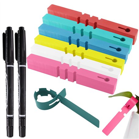 alwaiiz 600 Pièces Etiquettes en Plastique pour Plantes avec 2 Pièces Stylos à Base D'eau Noir