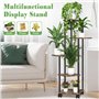 GBLAVM Étagère Plantes en Bois à 5 Niveaux, Support Plantes Interieur avec Roues Amovibles, Porte Plante Multicouche Étagère pou