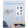1 Type C et 3 USB Multiprise duex Prise Française