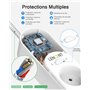 LENCENT Bloc Multiprise Electrique Améliorée avec 5 Prises, 2 USB et 1 Type C avec Interrupteur, Tressé Câble 2M, Multiprise USB