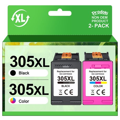 Prodoki 305 XL Cartouche d'encre Remplacement pour HP 305 XL Noir et Couleur Cartouche pour HP 305 305XL pour HP DeskJet 2720E 2