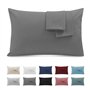 Taie Oreiller 50x70 Lot de 2 en Premium Microfibre - avec Fermeture Éclair Invisible- Housse Coussin Doux