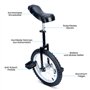 tonchean Monocycle 16" Unicycle Balance Training réglable en hauteur pour enfants, débutants et professionnels, unisexe