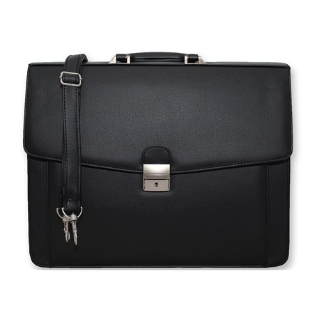 Maleta Porte-Pocuments en éco-cuir pour ordinateur portable avec bandoulière MA32 Noir