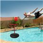 Panier de Basket-Ball de Piscine, Panier de Basket-Ball de Piscine Portable en Métal Flottant en Plastique de 35 Cm de Hauteur,