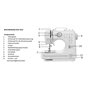 Emerio SEW-121820 Machine à coudre pour enfants et débutants, 12 motifs de points, mini avec pédale, alimentation électrique et