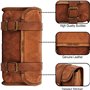 american blue Sacoche de guidon en cuir marron pour selle et moto - Sac à outils de vélo - Sac d'accessoires de voyage en cuir (
