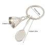 EQLEF Badminton Keyring, Creative Metal 3D Badminton Keychain Sport Keyring Ball Keyring 2 Pcs