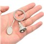 EQLEF Badminton Keyring, Creative Metal 3D Badminton Keychain Sport Keyring Ball Keyring 2 Pcs