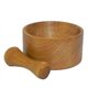 Mortier et pilon en bois naturel - Avec bol à épices et herbes (M02)