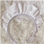 PHILSP Coiffe de soubrette large pour femme - Joli bandeau blanc de soubrette - Accessoire gothique fantaisie - Blanc