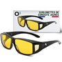 Kolnaix O³ Surlunettes de Conduite Jaunes - Adaptable aux différents types de montures - Conduite de nuit
