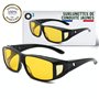 Kolnaix O³ Surlunettes de Conduite Jaunes - Adaptable aux différents types de montures - Conduite de nuit