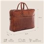SID & VAIN Sac bandoulière Ordinateur 15 Pouces Cedar Cuir véritable |Sacoche Porte-Document en bandoulière Marron |Sac Messager