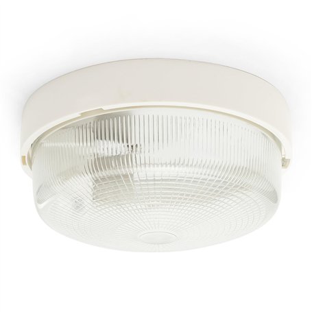Velamp BIGBOB-B Applique/plafonnier Rond 22cm. en Plastique + Verre. Culot 1x E27 Max 60W. LED Compatible. IP44: pour intérieur
