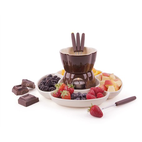 Excelsa Chocolate Service à Fondue au Chocolat avec Assiettes