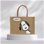 Kanguru Sac Cabas Femme What Snoopy – Sac Shopping en Toile de Jute avec Poche Intérieure et Poignées, Réutilisable et Écologiqu