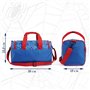 PERLETTI Sac de Sport Homme Araignée Bleu et Rouge pour Enfant - Marvel Spiderman Sac de Voyage à Bandoulière avec Poche Avant -