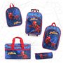 PERLETTI Sac de Sport Homme Araignée Bleu et Rouge pour Enfant - Marvel Spiderman Sac de Voyage à Bandoulière avec Poche Avant -