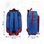 PERLETTI Spiderman Sac à Dos avec Roues pour Enfant - Sac à roulettes Amovible Garçon Bleu et Rouge École Maternelle - Cartable 