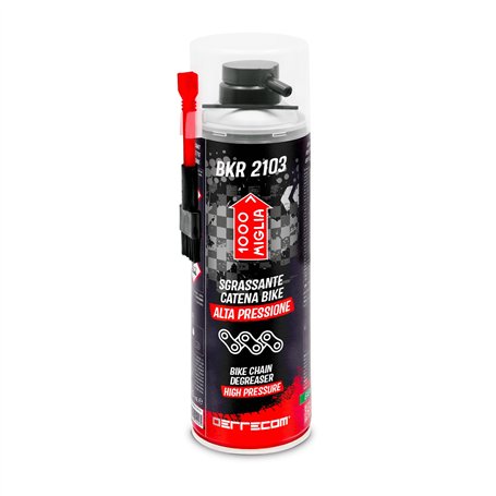 Errecom 1000 Miglia BKR 2103 Spray Dégraissant Chaîne et Cassette de Pignons pour Vélos et Motos Haute Pression + Brosse à Poils
