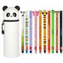 LEGAMI - Lot de 10 stylos gel effaçables + trousse panda 2 en 1 – avec encre effaçable thermosensible