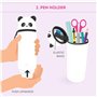 LEGAMI - Lot de 10 stylos gel effaçables + trousse panda 2 en 1 – avec encre effaçable thermosensible, gamme de couleurs d'encre
