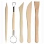 Longivia® 5 Outils de Modelage en Bois de Hêtre Naturel - Outils Sculpture Argile – Kie de Outils Poterie Enfant et Adult – pour