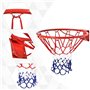 BAKAJI Panier Panier de Basket-Ball réglementaire Mural Panneau Anneau en métal avec Filet en Nylon diamètre 45 cm extérieur Jar