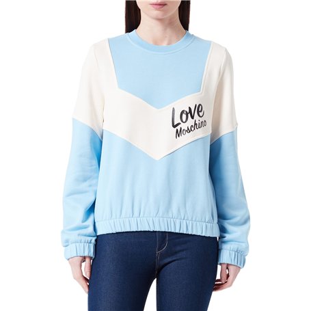 Love Moschino Coupe Droite-Col Rond Longues avec Inserts et Manches de Couleur contrastée et Logo Italien Maillot de survêtement