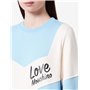 Love Moschino Coupe Droite-Col Rond Longues avec Inserts et Manches de Couleur contrastée et Logo Italien Maillot de survêtement