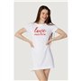 Love Moschino Robe Manches Courtes, Blanc Optique, 44 Femme