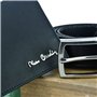 Pierre Cardin Coffret cadeau pour homme, portefeuille avec protection RFID et ceinture en cuir véritable, Noir , Cintura 125 cm 