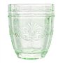 Villa d’Este Home Tivoli 5911614 Lot de 4 verres à eau 265 ml en verre transparent Motif guilloché, Syrah Greenery